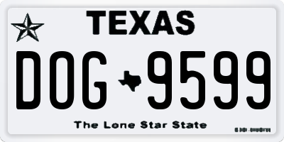 TX license plate DOG9599