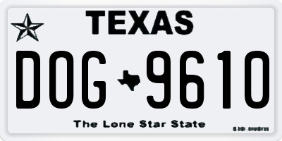 TX license plate DOG9610