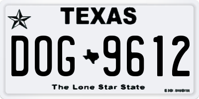 TX license plate DOG9612