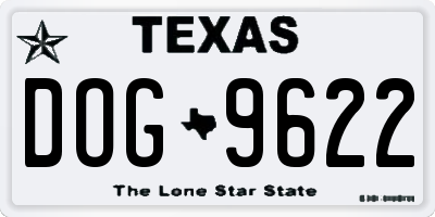 TX license plate DOG9622