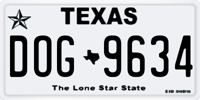 TX license plate DOG9634