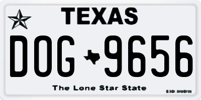 TX license plate DOG9656