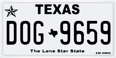 TX license plate DOG9659