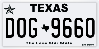 TX license plate DOG9660