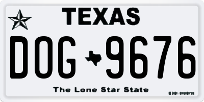TX license plate DOG9676