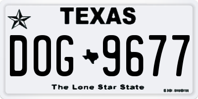 TX license plate DOG9677