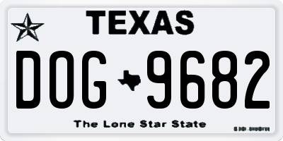 TX license plate DOG9682