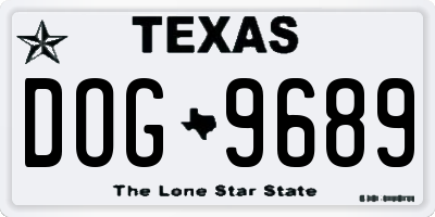TX license plate DOG9689