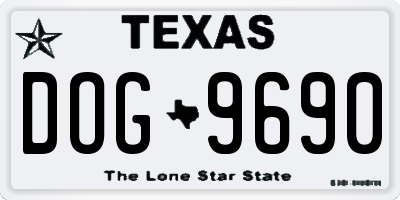 TX license plate DOG9690