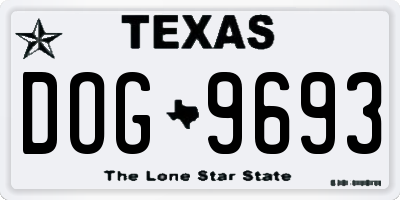 TX license plate DOG9693