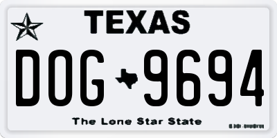 TX license plate DOG9694