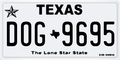 TX license plate DOG9695
