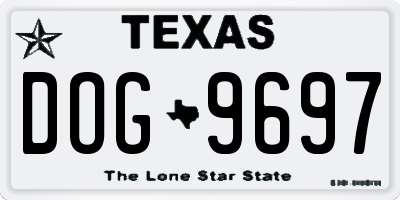TX license plate DOG9697