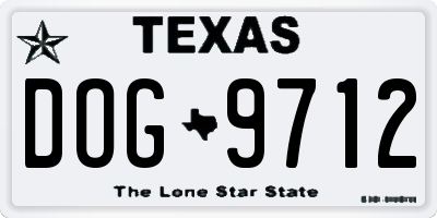 TX license plate DOG9712