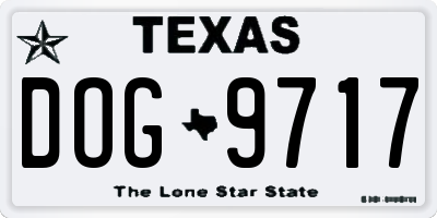 TX license plate DOG9717