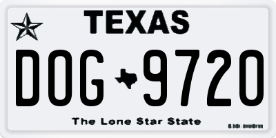 TX license plate DOG9720