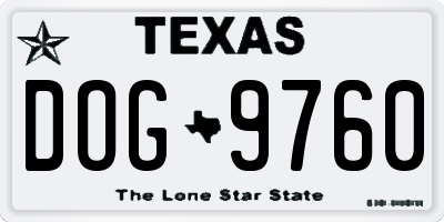 TX license plate DOG9760