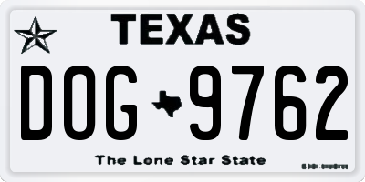 TX license plate DOG9762
