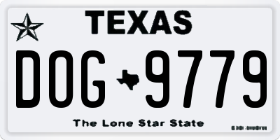 TX license plate DOG9779