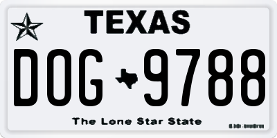 TX license plate DOG9788