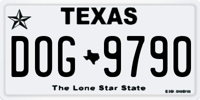 TX license plate DOG9790