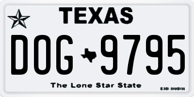 TX license plate DOG9795
