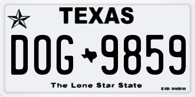 TX license plate DOG9859