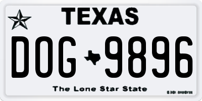 TX license plate DOG9896