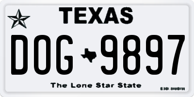 TX license plate DOG9897