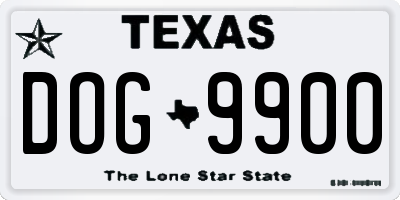 TX license plate DOG9900