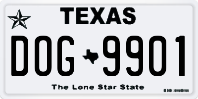TX license plate DOG9901