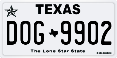 TX license plate DOG9902