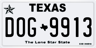 TX license plate DOG9913