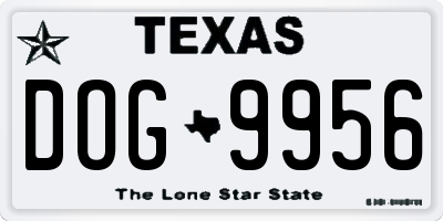 TX license plate DOG9956