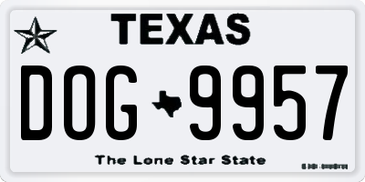 TX license plate DOG9957