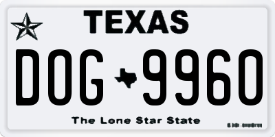 TX license plate DOG9960