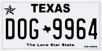 TX license plate DOG9964