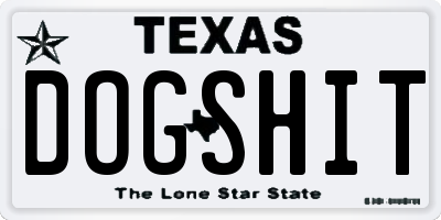 TX license plate DOGSHIT