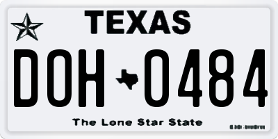 TX license plate DOH0484