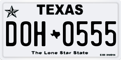 TX license plate DOH0555