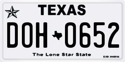 TX license plate DOH0652