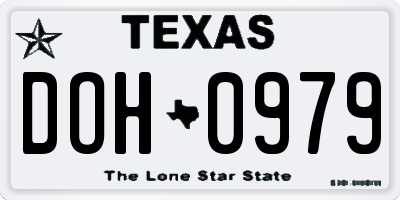 TX license plate DOH0979