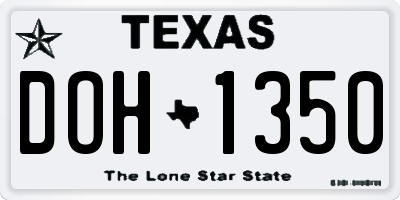 TX license plate DOH1350