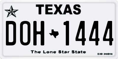 TX license plate DOH1444