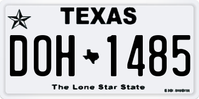 TX license plate DOH1485