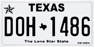 TX license plate DOH1486