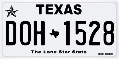 TX license plate DOH1528