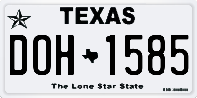 TX license plate DOH1585
