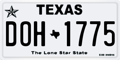 TX license plate DOH1775