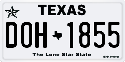 TX license plate DOH1855